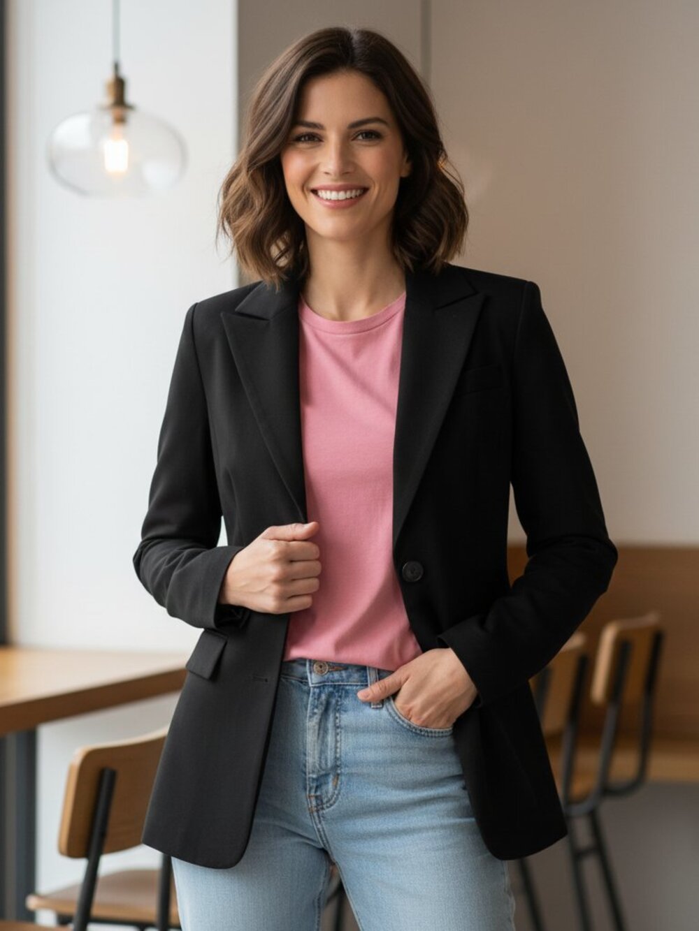 Rue Sophie Lloyd Blazer XS Black Tailored Career Office Quiet Luxury NWOT